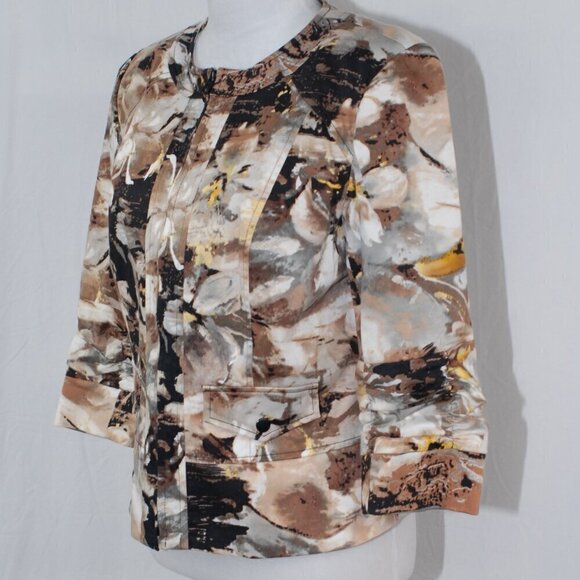 Coldwater Creek Size 8 Evening Jacket No Pockets Shoulder Pads Floral Dressy LNC - Picture 3 of 9